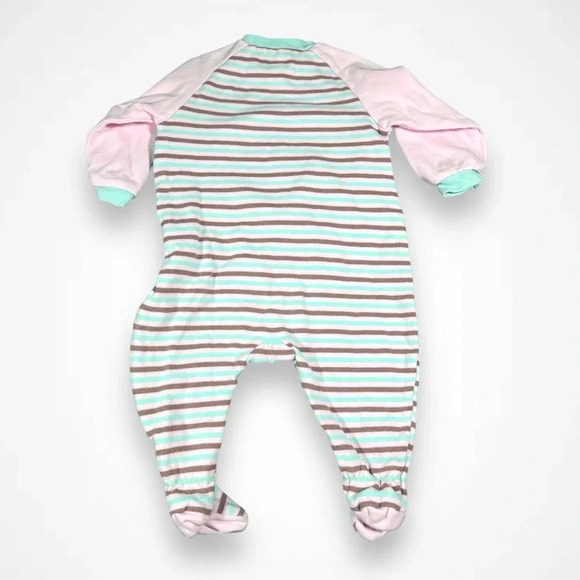 4/$20 Pekkle  Striped Dog Print Sleeper/Footie - Picture 3 of 4